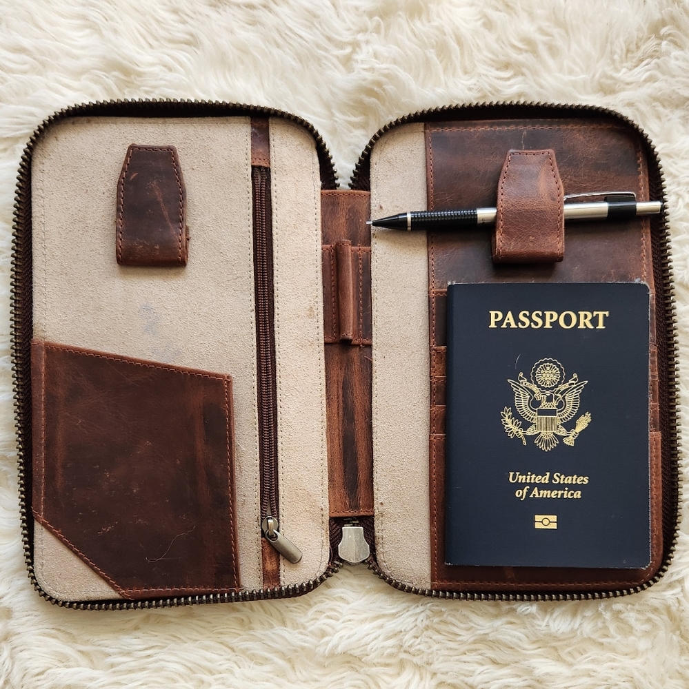 Leather passport holder